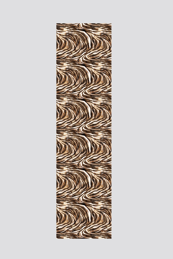 Kahverengi Zebra Desenli Runner 40x220