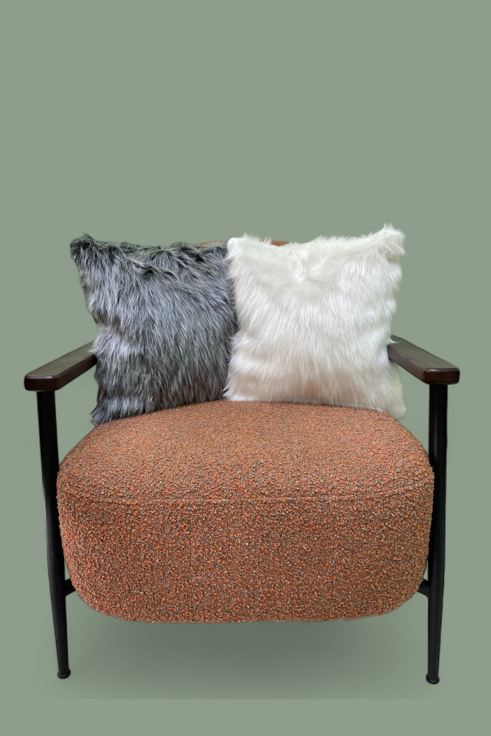 Peluş Kırlent Kılıfı - Beyaz