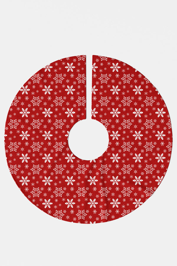 Kırmızı Beyaz Kar Taneleri Yılbaşı Çam Ağacı Örtüsü